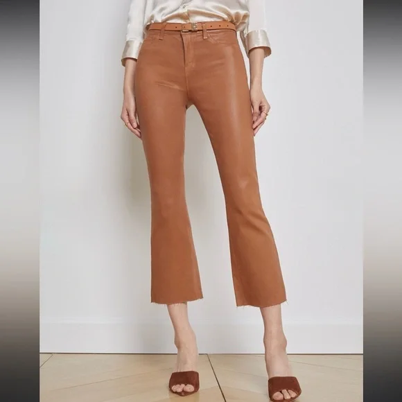 L’Agence Kendra High-Rise Coated Crop Flare Jean Size 27- 
26” Inseam - Picture 3 of 10